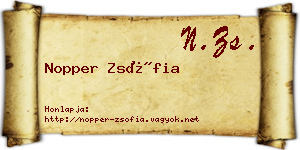 Nopper Zsófia névjegykártya